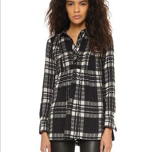 Free People Plaid Baby Doll Tunic NWOT